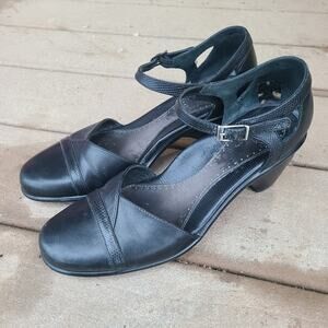 Women's 8 EU 38 Dansko Roxy Black Leather Mary Jane Shoes 3" Heels GUC